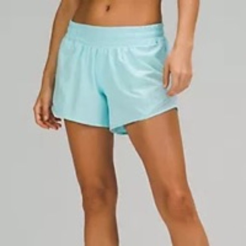 Lululemon Hotty Hot Low-Rise Lined Short 4" - Size 8 Icing Blue - NWT